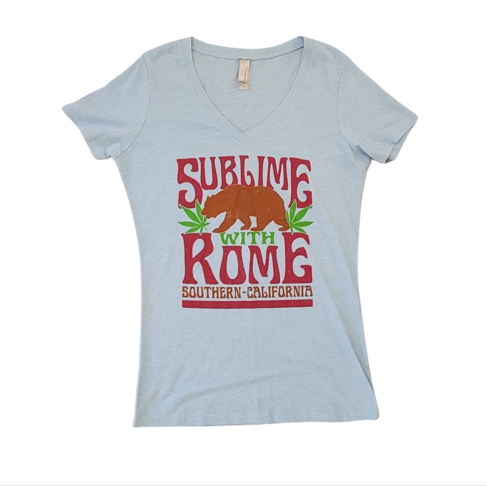 Sublime With Rome Concert T-shirt Light Blue Graphic Tee